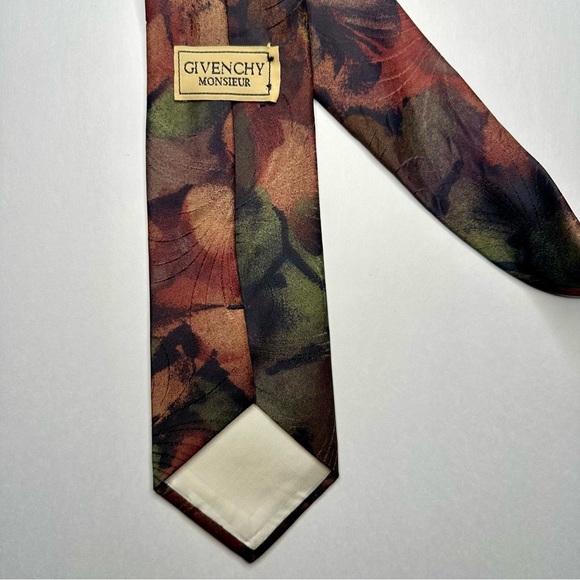 NWT Vintage XL Givenchy Monsieur Abstract Watercolor Textured Long Tie - Picture 6 of 8